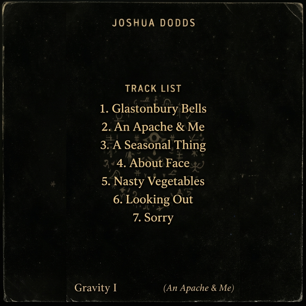 Gravity I (An Apache & Me) back cover art with track list